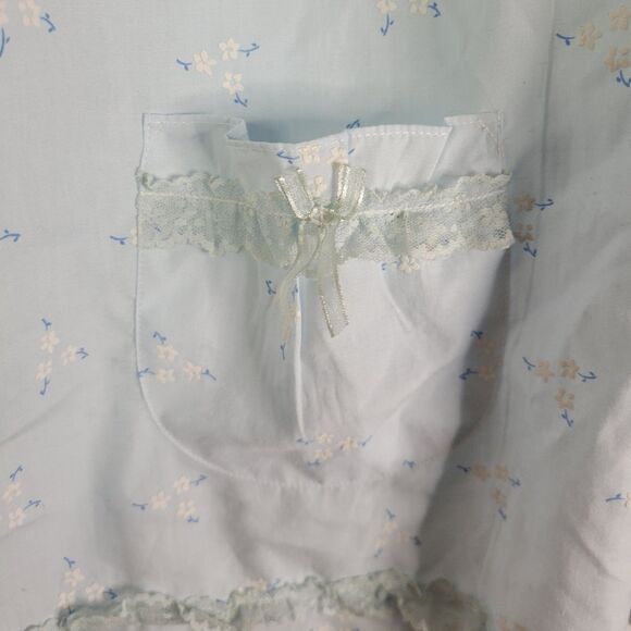 Vintage Light Blue Floral Frilly Night Shirt - Picture 3 of 10